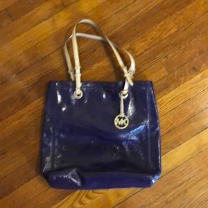Purple shiny Michael Kors tote